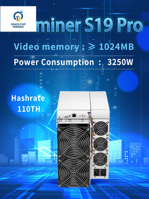 Pro 110Th 3250W Bitcoin estrazione mineraria del bitcoin della macchina di Asic di estrazione mineraria di Antminer S19